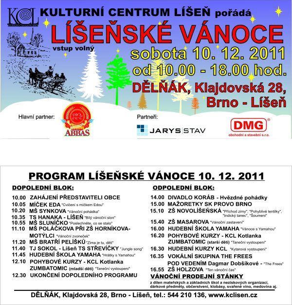Líšeňské vánoce 2011 program