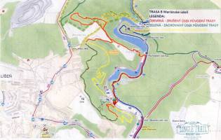 Mapa cyklostezky v Líšni