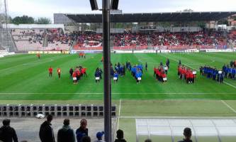 Nástup mužstev na stadionu Srbská (foto: SK Líšeň)